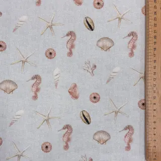 Dekorációs anyag Shells linen ecru digital print