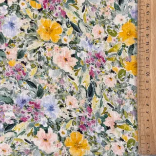 Viszkóz lenvászonnal CREPE Flowers Simi digital print