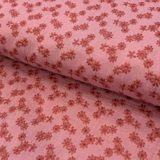 Dupla géz/muszlin EMBROIDERY Tossed flowers blush