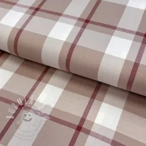 Viszkóz YARN DYED Check beige