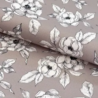 Dekorációs anyag Flowers taupe digital print
