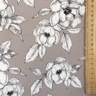 Dekorációs anyag Flowers taupe digital print