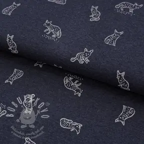 Jersey Hidden foxie indigo melange