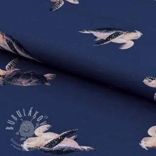 Jersey Turtle midnight blue digital print