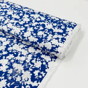 Viszkóz STRETCH Flowers cobalt