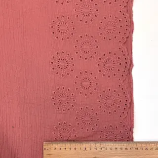 Dupla géz/muszlin 1-side border blush