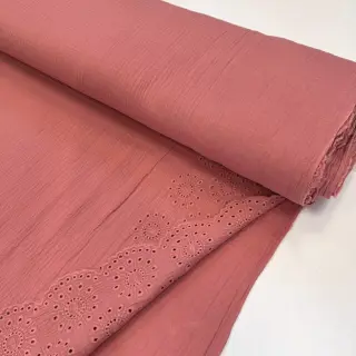 Dupla géz/muszlin 1-side border blush