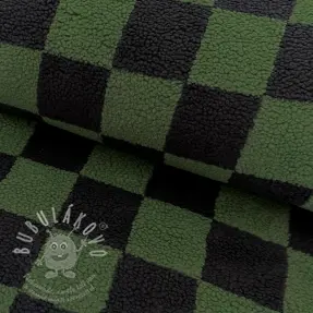 Kabát anyag TEDDY JACQUARD Checks anthracite