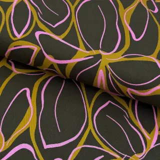 Viszkóz ROSELLA STRETCH Abstract flow dark green
