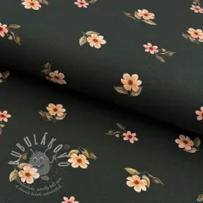 Jersey Flowers army green digital print ORGANIC