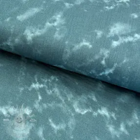 Dupla géz/muszlin TIE DYE dark cyan