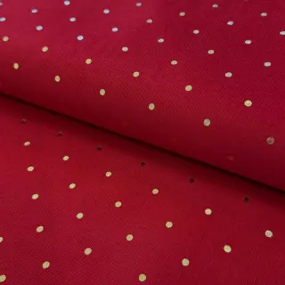 Kordbársony vékony FOIL GOLD Dot red