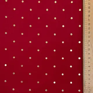 Kordbársony vékony FOIL GOLD Dot red