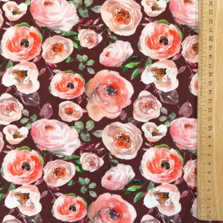 Jersey Roses burgundy digital print