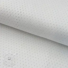 Pamutvászon STRETCH EYELET white
