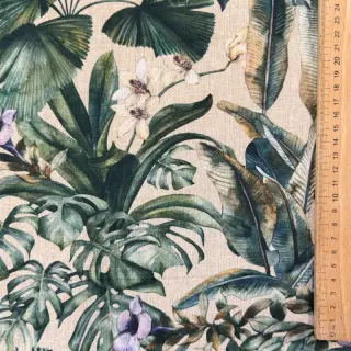 Dekorációs anyag Banana leaves linen digital print
