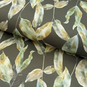 Dekorációs anyag Leaves army green digital print