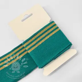 Körkötött passzé CUFF LUREX 7 cm teal/gold