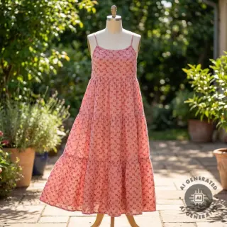 Dupla géz/muszlin EMBROIDERY Tossed flowers blush