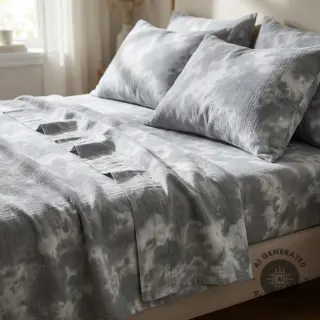 Dupla géz/muszlin TIE DYE rock grey