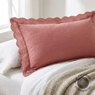 Dupla géz/muszlin 1-side border blush