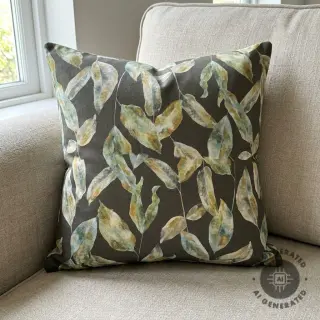 Dekorációs anyag Leaves army green digital print