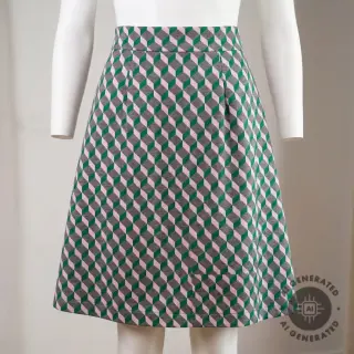 Kosztüm szövet KNITTED JACQUARD Graphic green