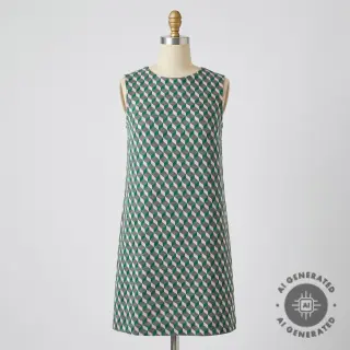Kosztüm szövet KNITTED JACQUARD Graphic green