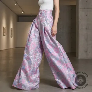 Kosztüm szövet JACQUARD Flowers light lilac