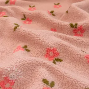 Kabát anyag TEDDY Tiny flowers light pink