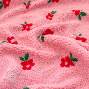 Kabát anyag TEDDY Tiny flowers pink