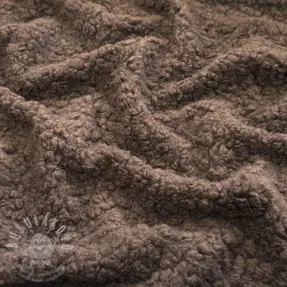 Kabát anyag TEDDY BOUCLÉ dark brown