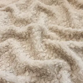 Kabát anyag TEDDY BOUCLÉ beige