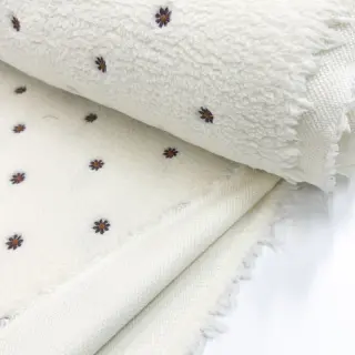 Kabát anyag TEDDY EMBROIDERY Mini ecru