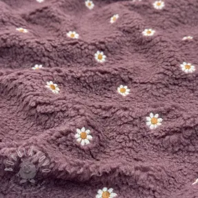 Kabát anyag TEDDY EMBROIDERY Mini rosewood
