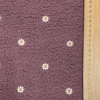 Kabát anyag TEDDY EMBROIDERY Mini rosewood