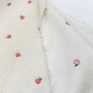 Kabát anyag TEDDY JACQUARD EMBROIDERY Patches