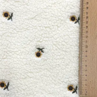 Kabát anyag TEDDY JACQUARD EMBROIDERY Sunflower