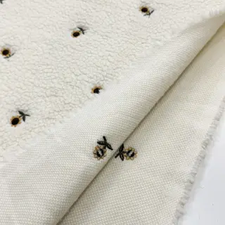 Kabát anyag TEDDY JACQUARD EMBROIDERY Sunflower
