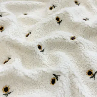 Kabát anyag TEDDY JACQUARD EMBROIDERY Sunflower