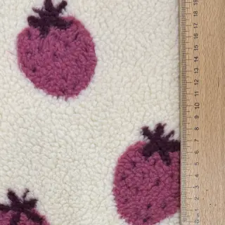 Kabát anyag TEDDY JACQUARD Strawberries