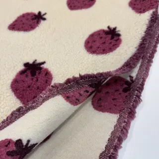 Kabát anyag TEDDY JACQUARD Strawberries