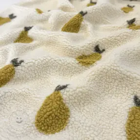Kabát anyag TEDDY JACQUARD Pears old lime
