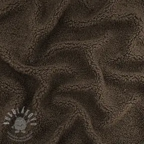 Kabát anyag TEDDY dark brown