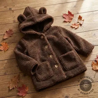 Kabát anyag TEDDY dark brown
