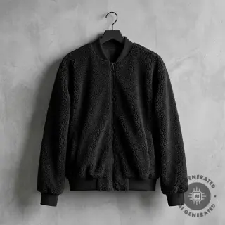 Kabát anyag TEDDY black