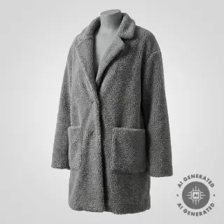 Kabát anyag TEDDY grey