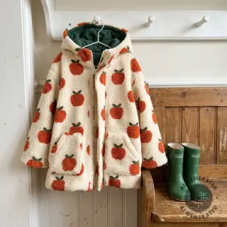 Kabát anyag TEDDY JACQUARD Apples