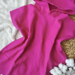 Dupla géz/muszlin fuchsia