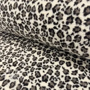 Kabát anyag TEDDY JACQUARD Animal skin brown